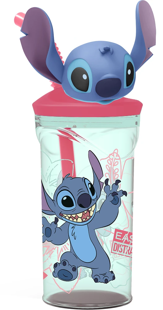 Puodelis su šiaudeliais,Stitch, 360 ml