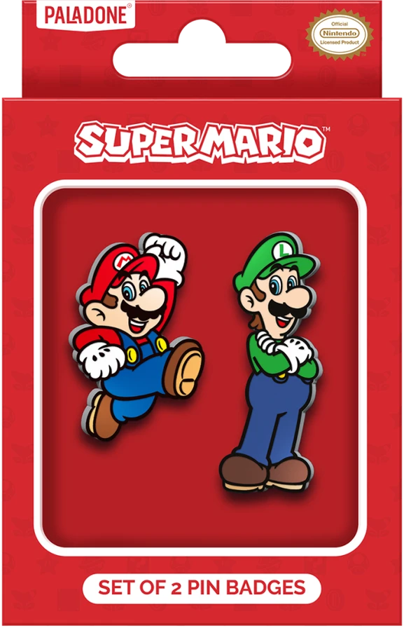 Super Mario - 2 emalio ženklelių rinkinys