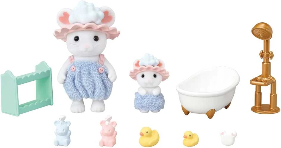 Sylvanian Families Epoch Figūrėlės vonioje su burbuliukais Christopheri ir Edward