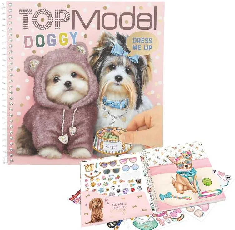 Top Model "Aprenk mane" lipdukų knyga "Doggy ''