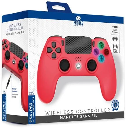 Freaks And Geeks - Belaidis PS4 valdiklis su 3,5 mm lizdu - LED - Raudonas