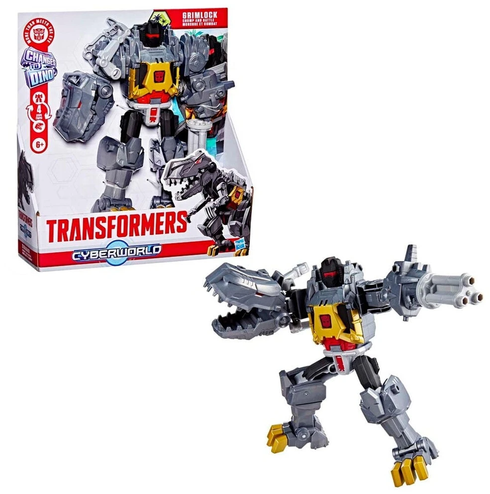 TRANSFORMERS TRANSFORMERIAI Cyberworld figūrėlė Chomp ir Battle Grimlock, 25 cm