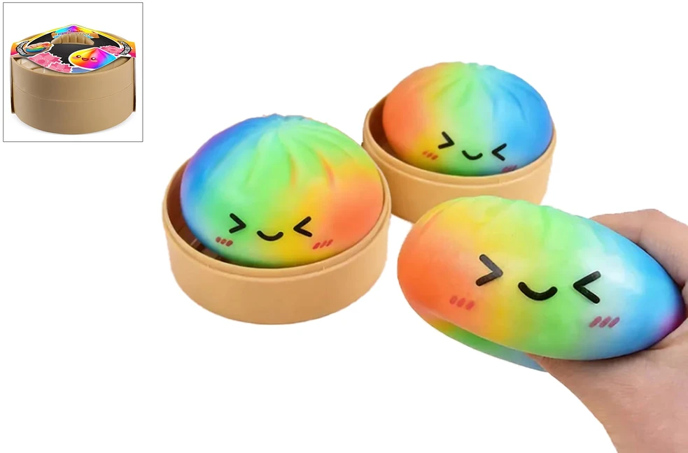 Trend Toys - Kawaii vaivorykštės putplasčio koldūnai 8,5 cm garinimo krepšelyje (201080)