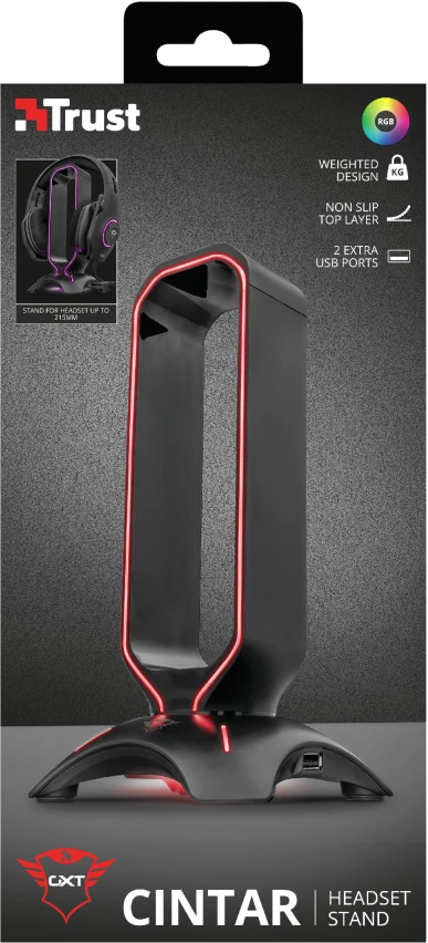 Ausinių stovas Trust GXT 265 Cintar RGB, 23647