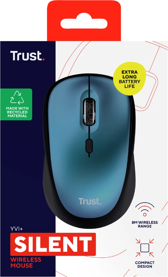 Belaidė kompiuterinė pelė TRUST YVI ECO, mėlyna