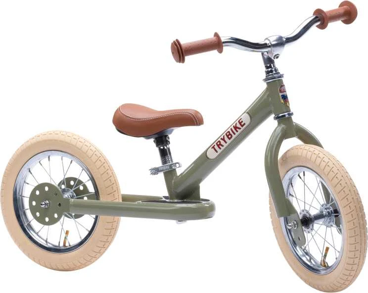 Dviratis-trybike - 2 plieniniai ratai - vintažinės žalios spalvos (30TBS-2-GRN-VIN)