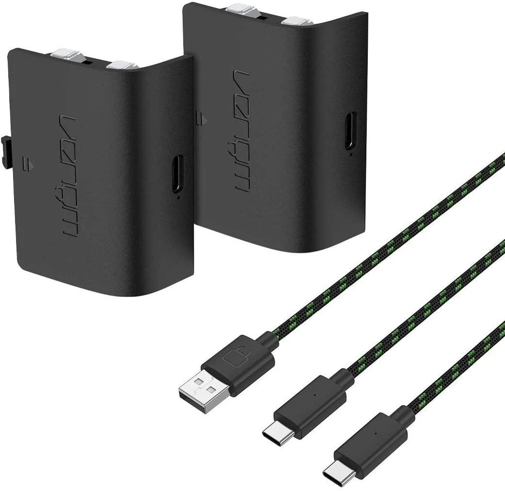 VENOM baterijos XBOX serijos / XBOX One valdikliams (2 vnt.) + 3 metrų laidas