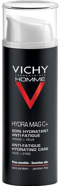 Vichy Homme Hydramag C Anti Fatigue Hydrating Care drėkinantis veido ir akių kremas vyrams, 50 ml