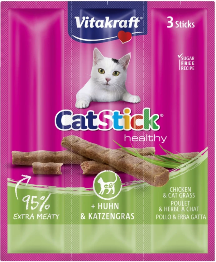 Vitakraft - Katėms skirti prieskoniai su vištiena ir kačių žole, 3 prieskoniai po 18 g (31219)