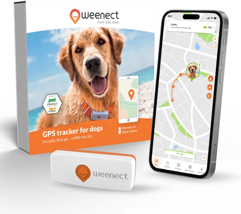 GPS sekiklis šunims – „Weenect XS“ (2023 m. „Baltas“ leidimas)