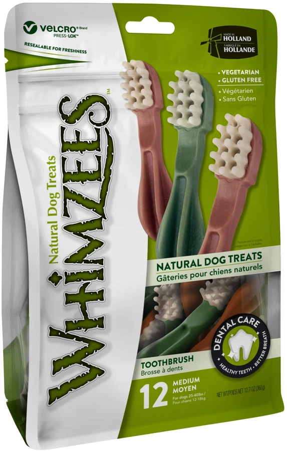 WHIMZEES Dog Chew dantų šepetėlis M - 12 vnt.