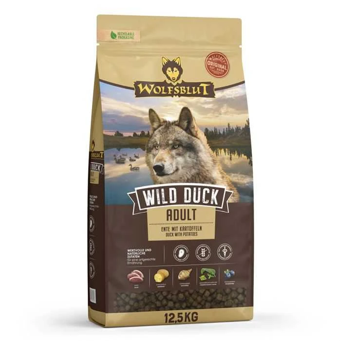 WOLFSBLUT Wild antiena antiena with potatoes – sausas Maistas šunims – 12,5kg