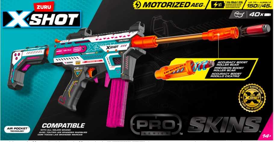 Zuru „XSHOT Pro S1“ motorizuotas šautuvas (40 trumpų strėlių)