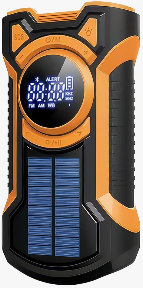 Xtorm Just in Case 5000 mAh hätäradio aurinkopaneelilla, musta/oranssi