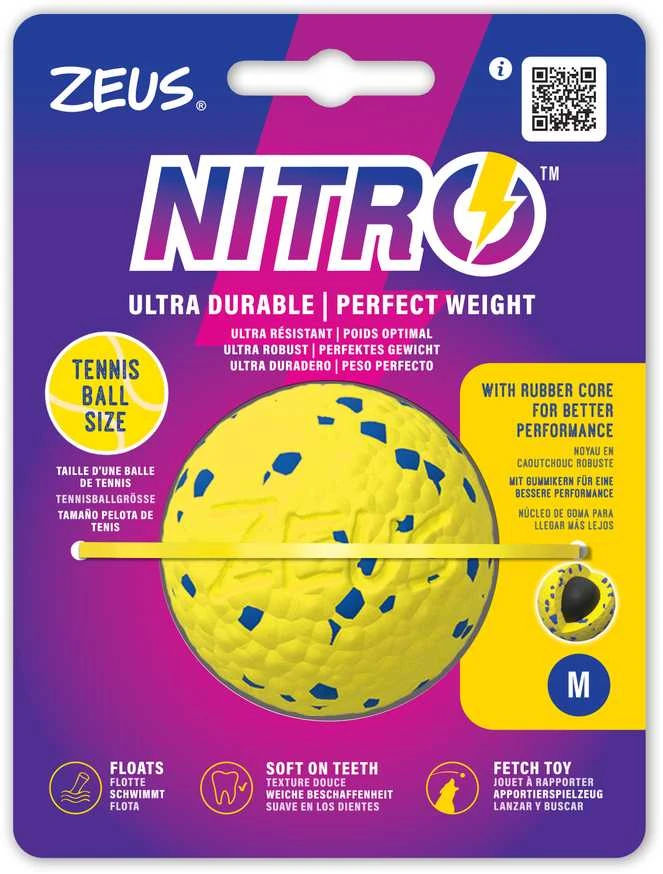 Zeus Nitro - Svorinis Kamuolys - Geltonas ir Mėlynas - Vidutinio dydžio, Ø6.3cm