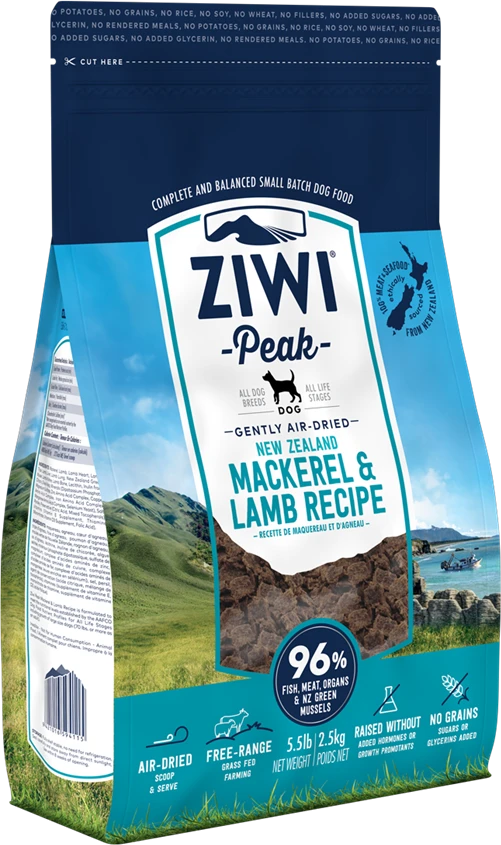 Ore džiovintas pašaras šunims ZIWI Peak Dog Air-Dried Mackerel&amp;ėriena 1kg