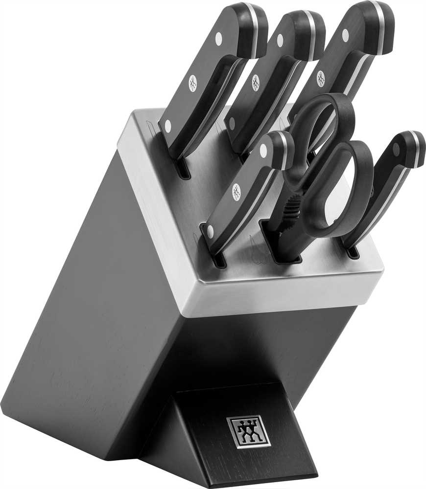 ZWILLING Gourmet peilių laikiklis su KiS technologija, 7 dalių, pelenų juodumo spalvos