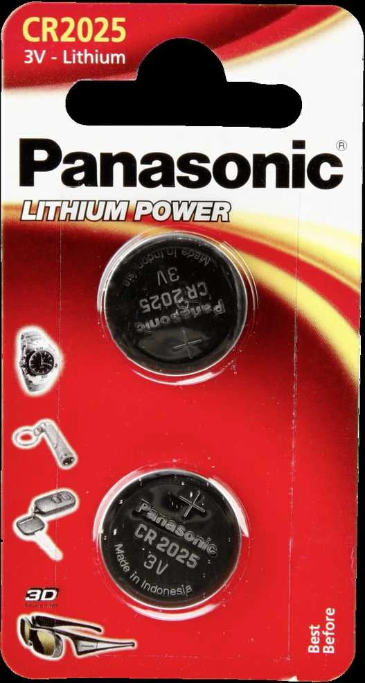 1x2 Panasonic CR 2025 Lithium Power