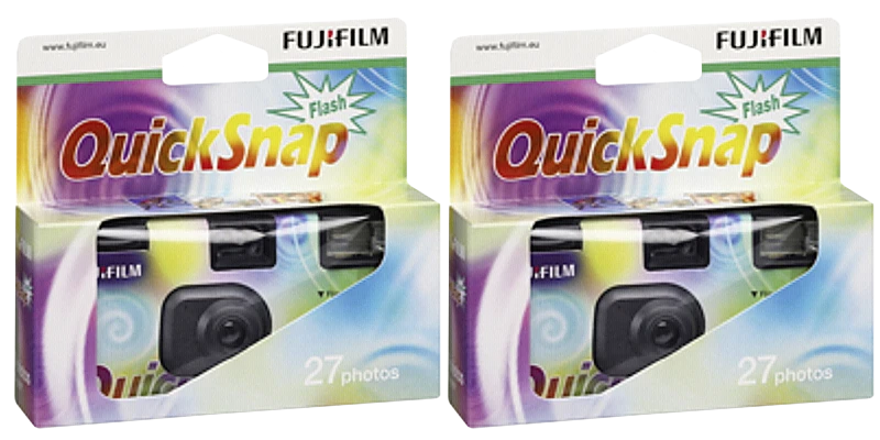Fujifilm QuickSnap, vienkartinis fotoaparatas, su blykste. 400/135/27 (X2 vnt.)