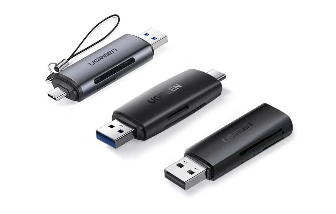 UGREEN adapteris USB + USB-C CM304 kortelių skaitytuvas SD + Micro SD - juodas