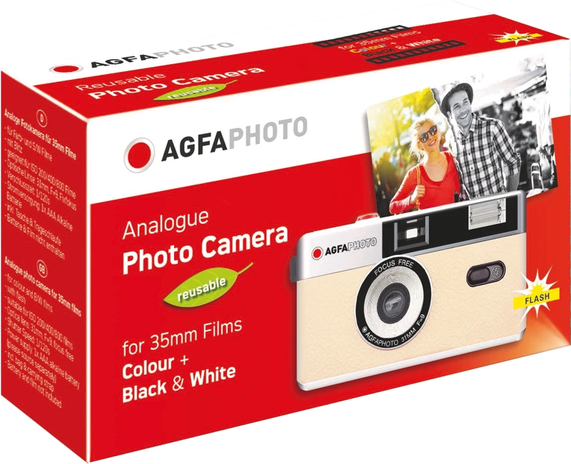 AGFAPHOTO daugkartinio naudojimo fotoaparatas 35MM BEIGE
