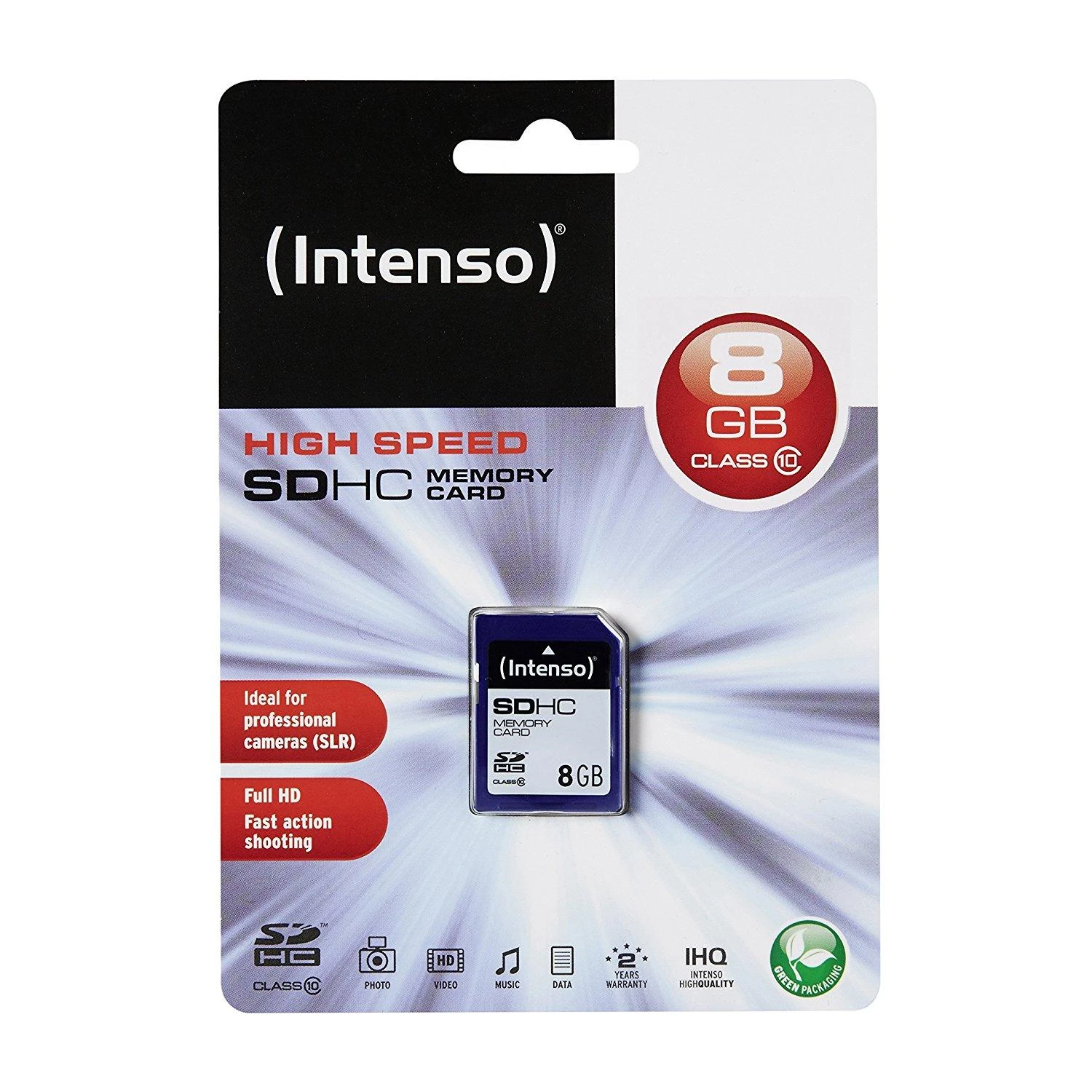 Atminties kortelė Intenso Intensyvus SDHC 8GB Class10 3411460