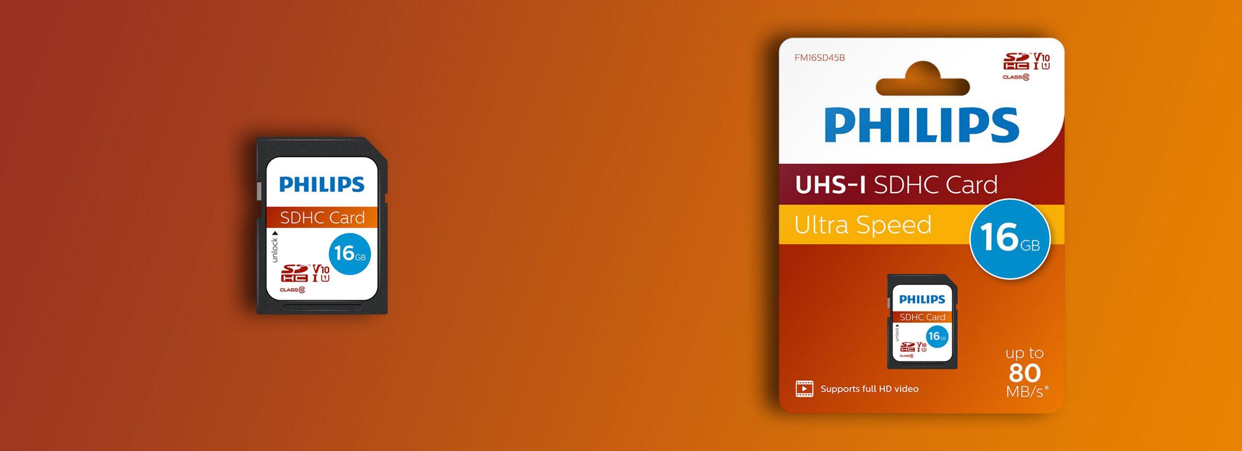 Atminties kortelė „Philips“ SDHC kortelė 16 GB, 10 klasės UHS-I U1