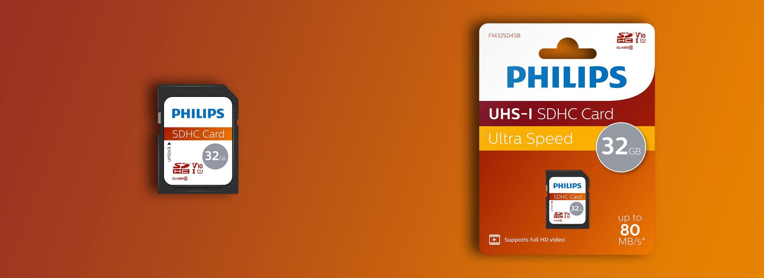 Atminties kortelė „Philips“ SDHC kortelė 32 GB, 10 klasės UHS-I U1