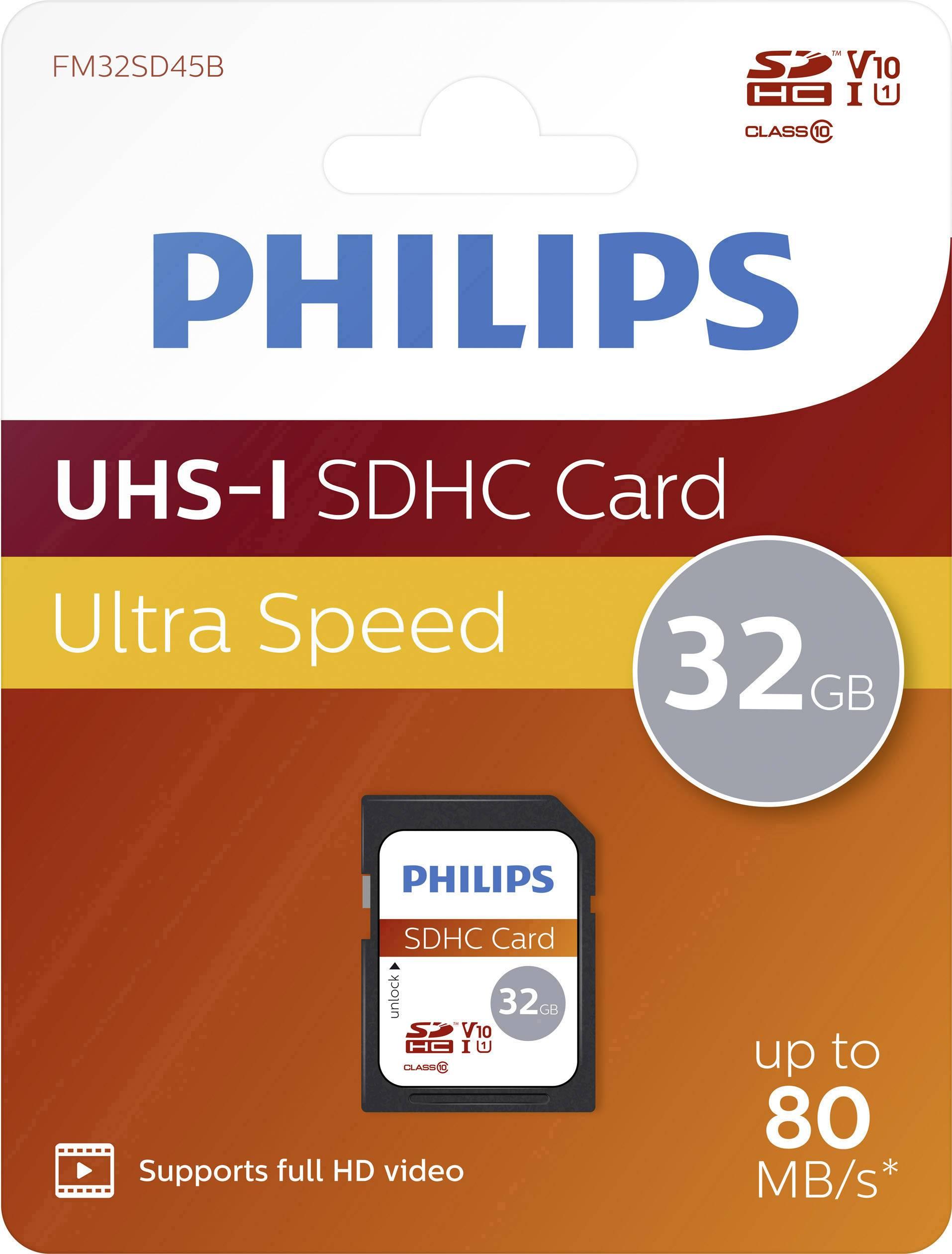 Atminties kortelė „Philips“ SDHC kortelė 32 GB, 10 klasės UHS-I U1