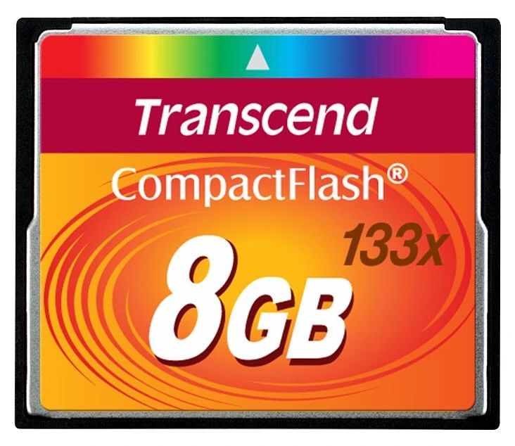 Transcend CompactFlash 8GB kortelė priekiniu kampu