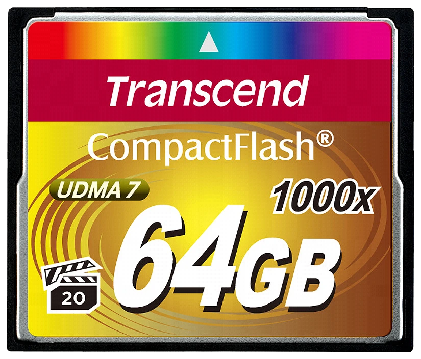 Transcend 64GB CompactFlash kortelė su UDMA 7 logotipu