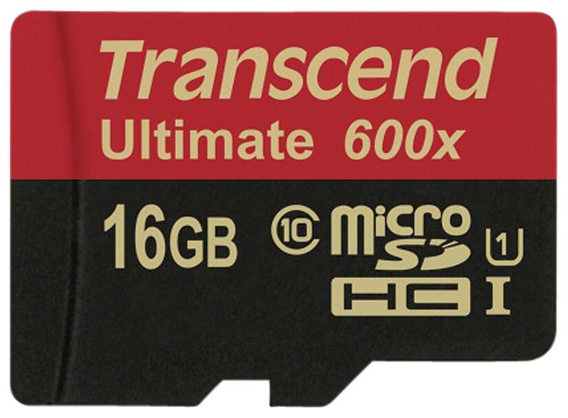 Atminties kortelė TRANSCEND 16GB Micro SDHC Class10 U1 MLC 600x