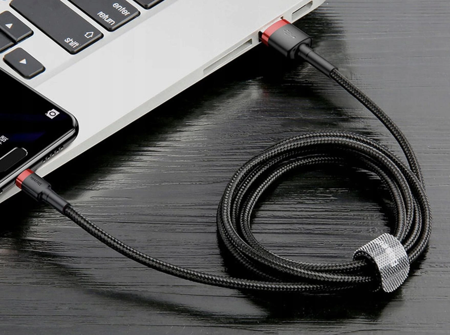Baseus Cafule kabelis USB-C 3A 0.5m - Juodas / Raudonas