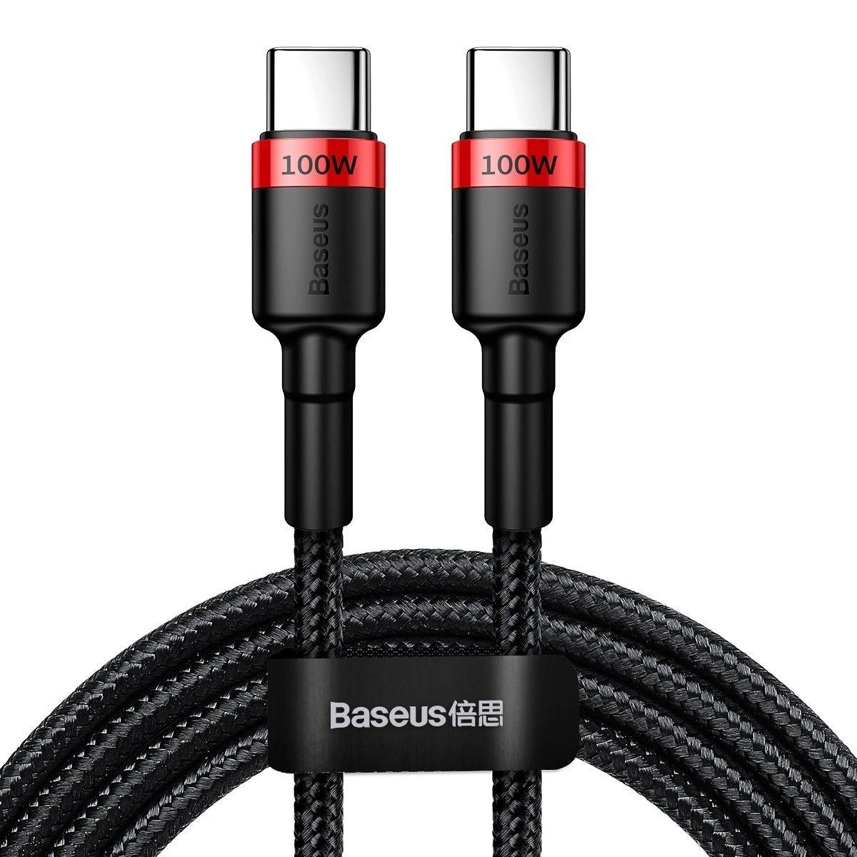 Baseus Cafule PD2.0 100W blykstė įkrovimo USB-C kabelis 20V 5A 2m - Raudonas / Juodas