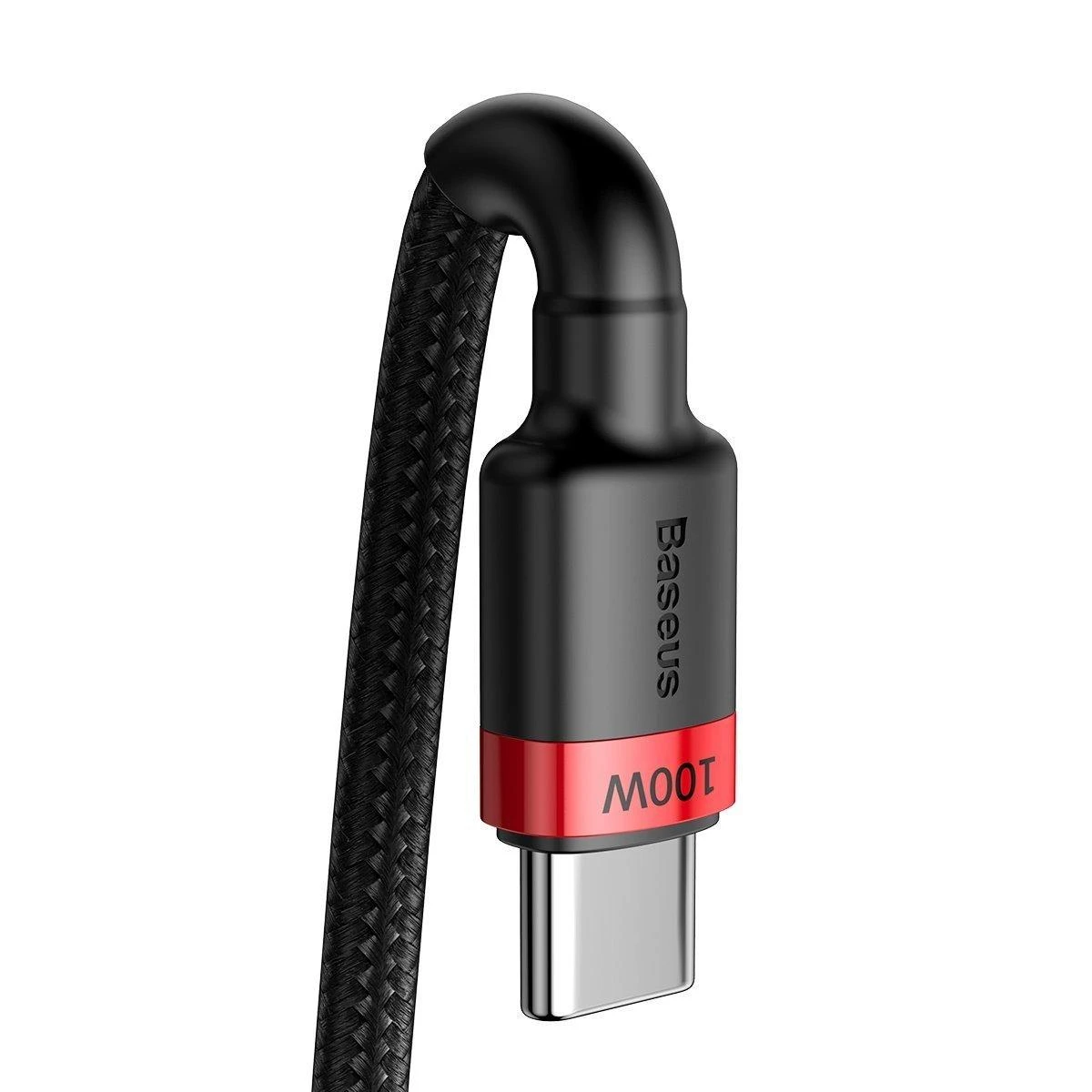 Baseus Cafule PD2.0 100W blykstė įkrovimo USB-C kabelis 20V 5A 2m - Raudonas / Juodas