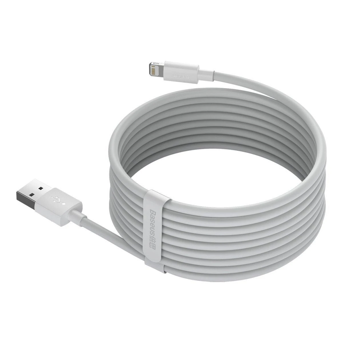 Baseus laidų rinkinys (USB - „Lightning“ 2 vnt.). greitas įkrovimas 1,5 m (Baltas)