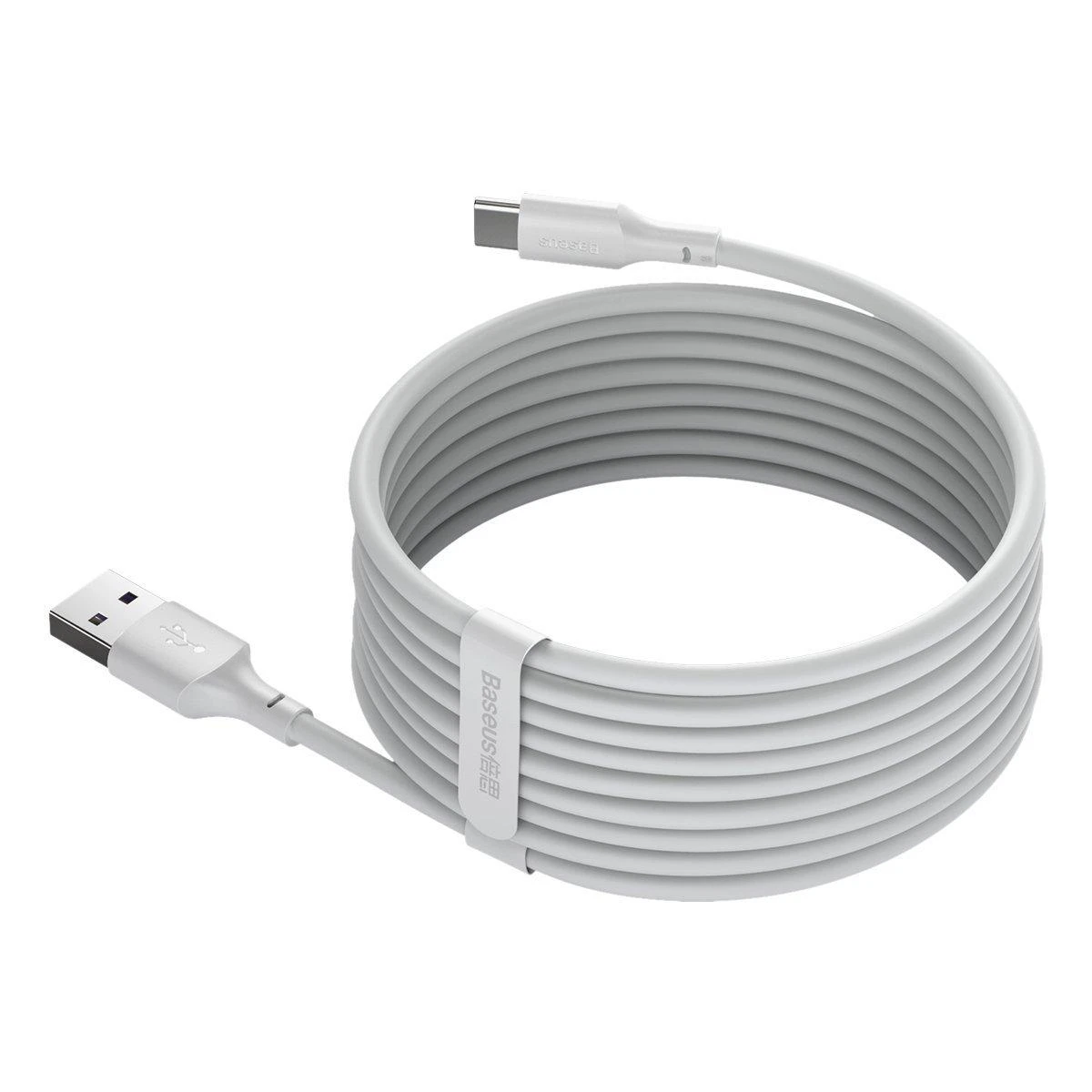 USB kabelių rinkinys Baseus Simple Wisdom Data Cable Kit USB to Type-C 5A (2PCS/Set) 1.5m baltas TZCATZJ-02