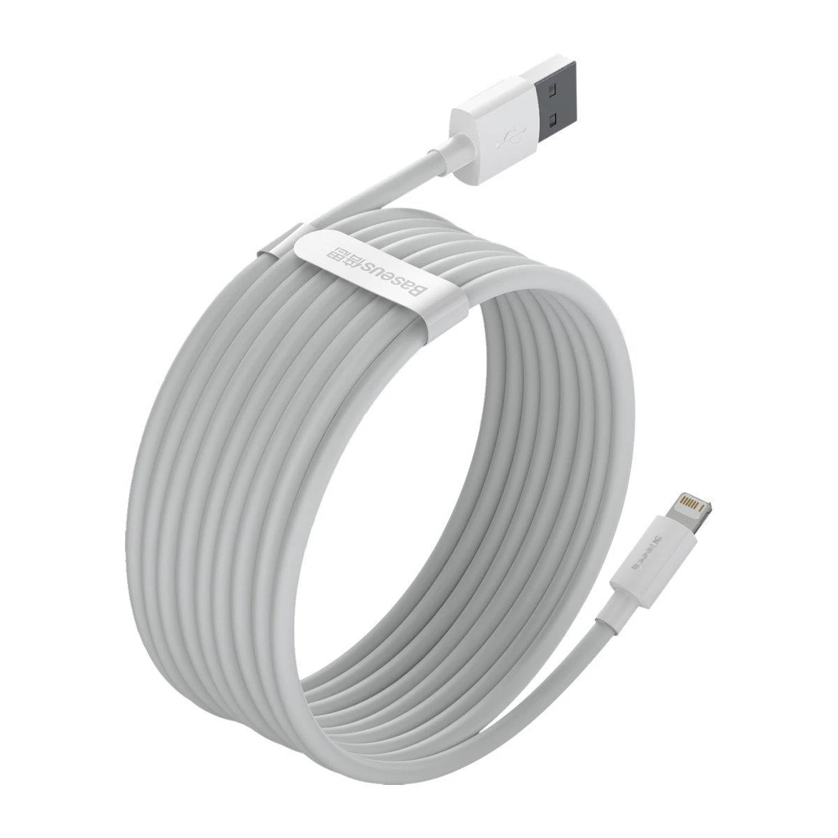 Baseus laidų rinkinys (USB - „Lightning“ 2 vnt.). greitas įkrovimas 1,5 m (Baltas)