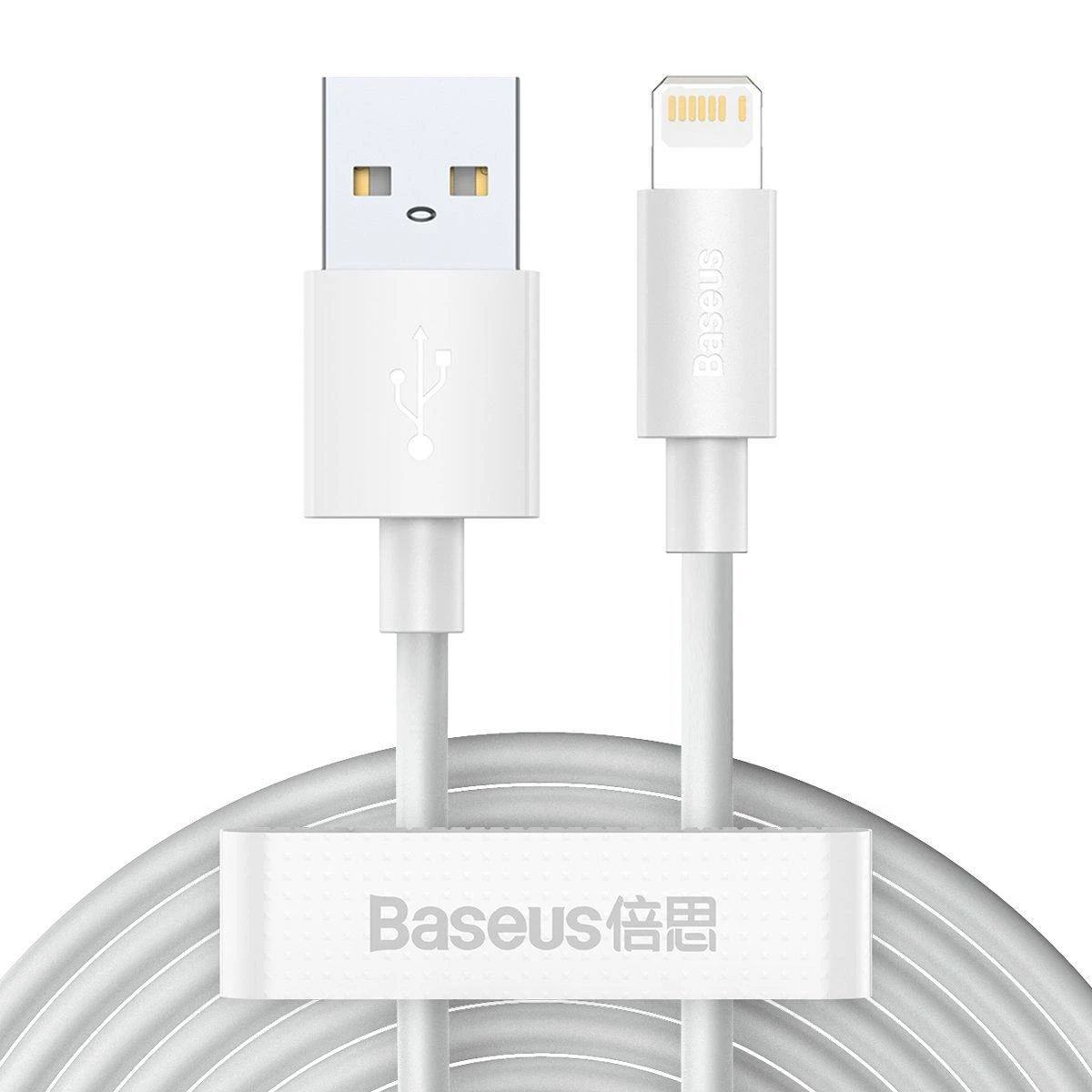 Baseus laidų rinkinys (USB - „Lightning“ 2 vnt.). greitas įkrovimas 1,5 m (Baltas)