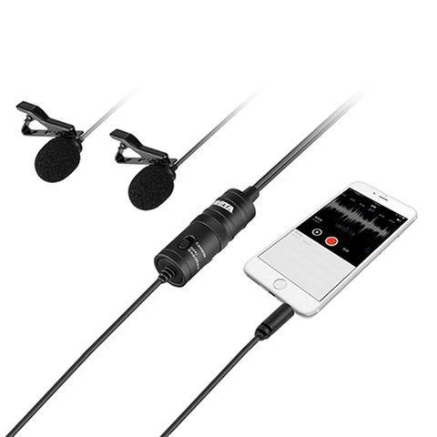 Dvigubas mikrofonas BOYA 3.5mm jungtis, juodas / BY-M1DM / BOYA10002