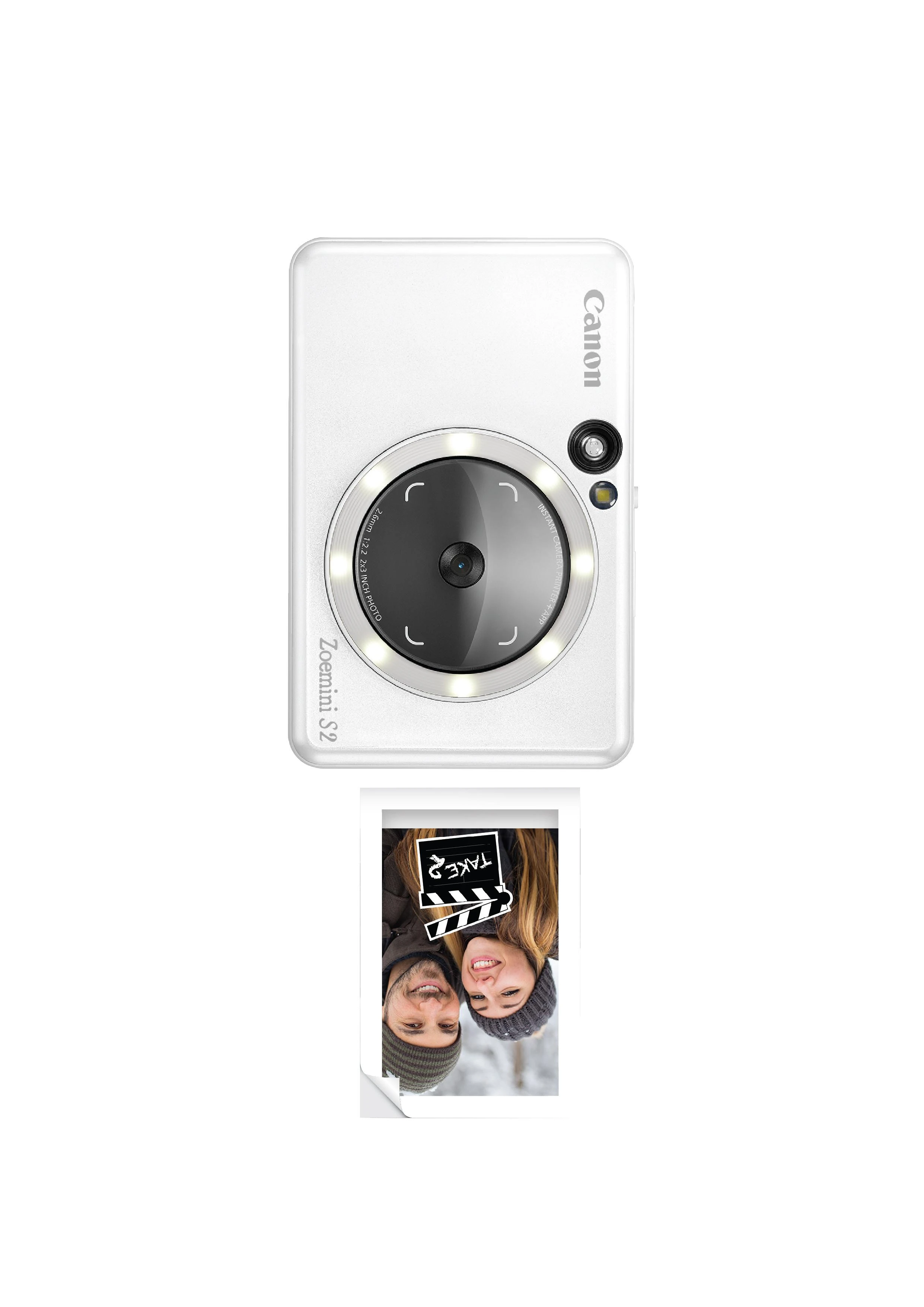 Canon Zoemini S2 mažų nuotraukų spausdintuvas ir fotoaparatas, Perlo baltumo