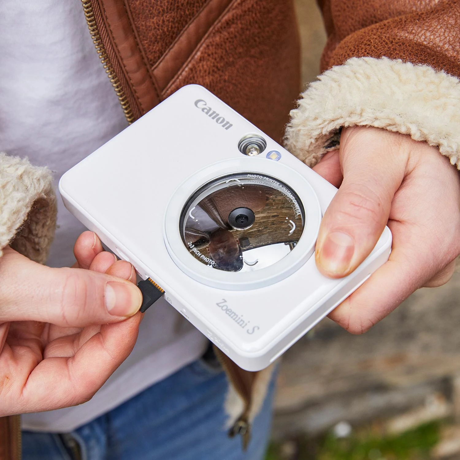 Canon Zoemini S2 mažų nuotraukų spausdintuvas ir fotoaparatas, Perlo baltumo
