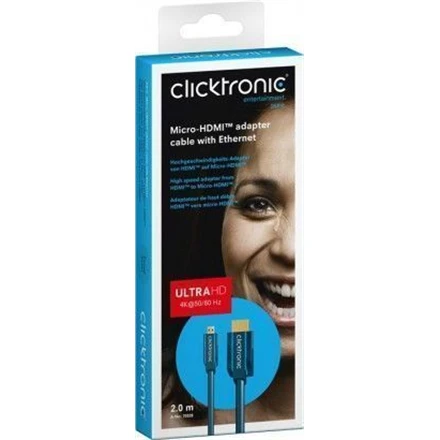 Clicktronic 70328 Micro-HDMI™ adapterio laidas su eternetu, 2m