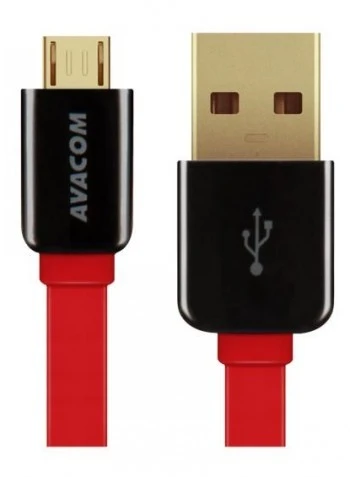 AVACOM MIC-40R USB CABLE - MICRO USB, 40CM, Raudonas aprašymas - Prekės nuotrauka