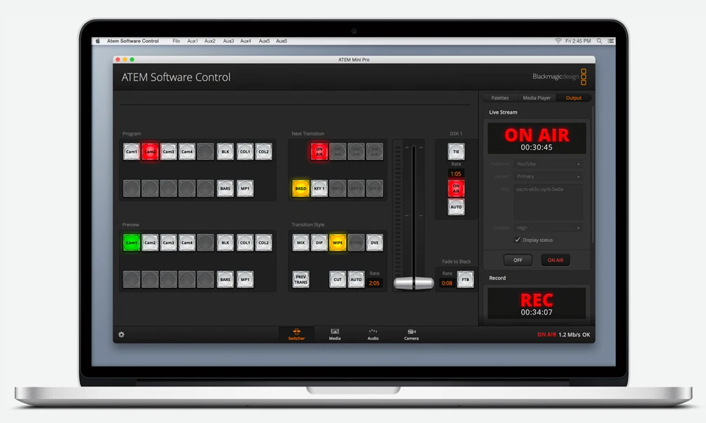 Blackmagic Design „Blackmagic ATEM Mini Pro“ HDMI tiesioginio srauto perjungiklis aprašymas - Prekės nuotrauka