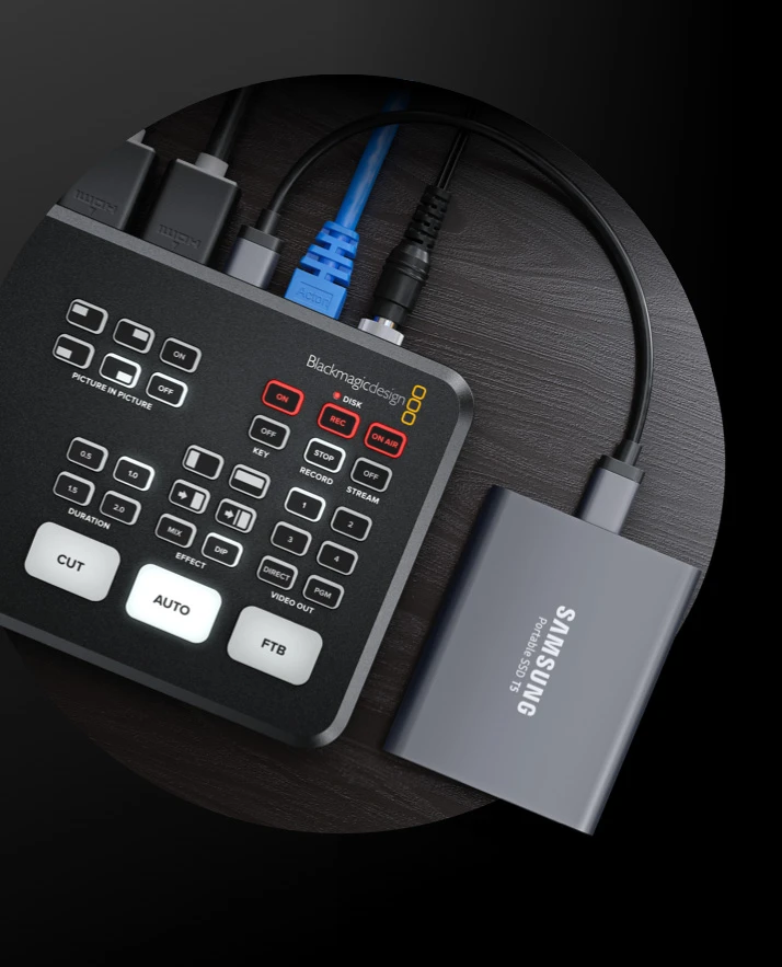 Blackmagic Design „Blackmagic ATEM Mini Pro“ HDMI tiesioginio srauto perjungiklis aprašymas - Prekės nuotrauka