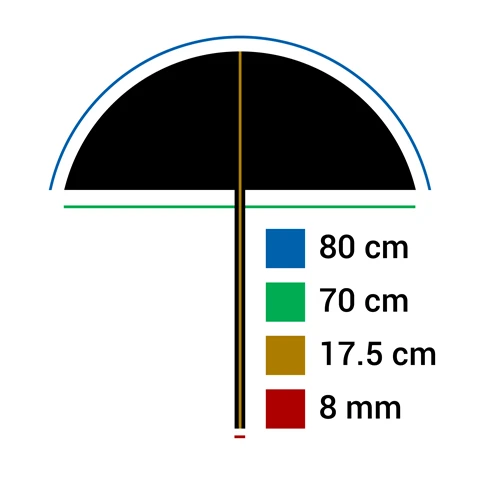 Falcon Eyes Umbrella UR-32SL Sunlight/Juodas 80 cm aprašymas - Prekės nuotrauka