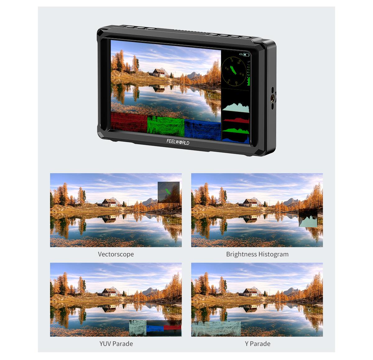 Feelworld FW568 PRO 6" HDMI monitorius with 1200nits brightness aprašymas - Prekės nuotrauka
