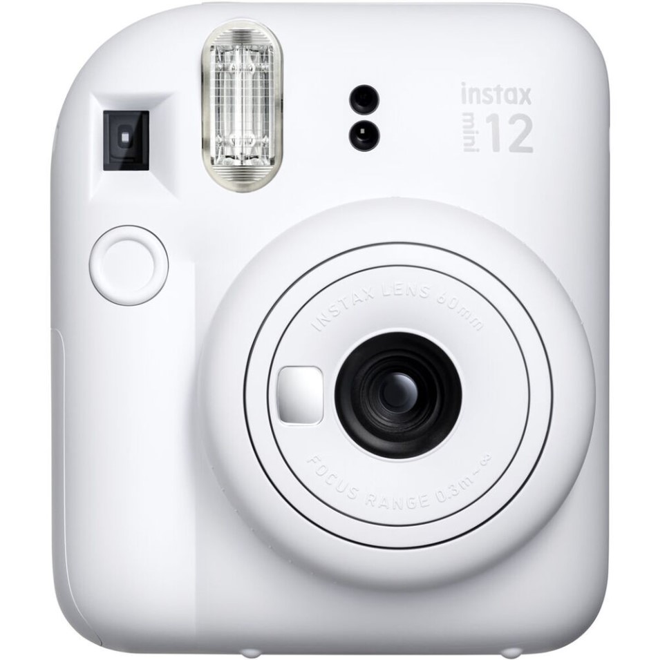 Fujifilm Momentinis fotoaparatas instax mini 12 CLAY Baltas+instax mini glossy (10pl)+originalus dėklas aprašymas - Prekės nuotrauka