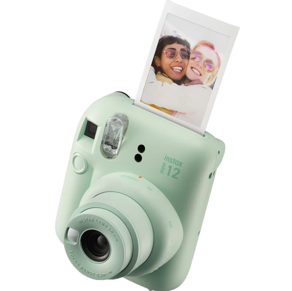 Fujifilm Momentinis fotoaparatas instax mini 12 MINT Žalias+instax mini glossy (10pl)+originalus dėklas aprašymas - Prekės nuotrauka